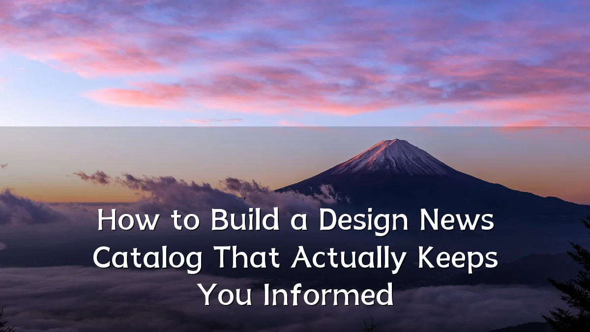 How to Build a Design News Catalog That Actually Keeps You Informed