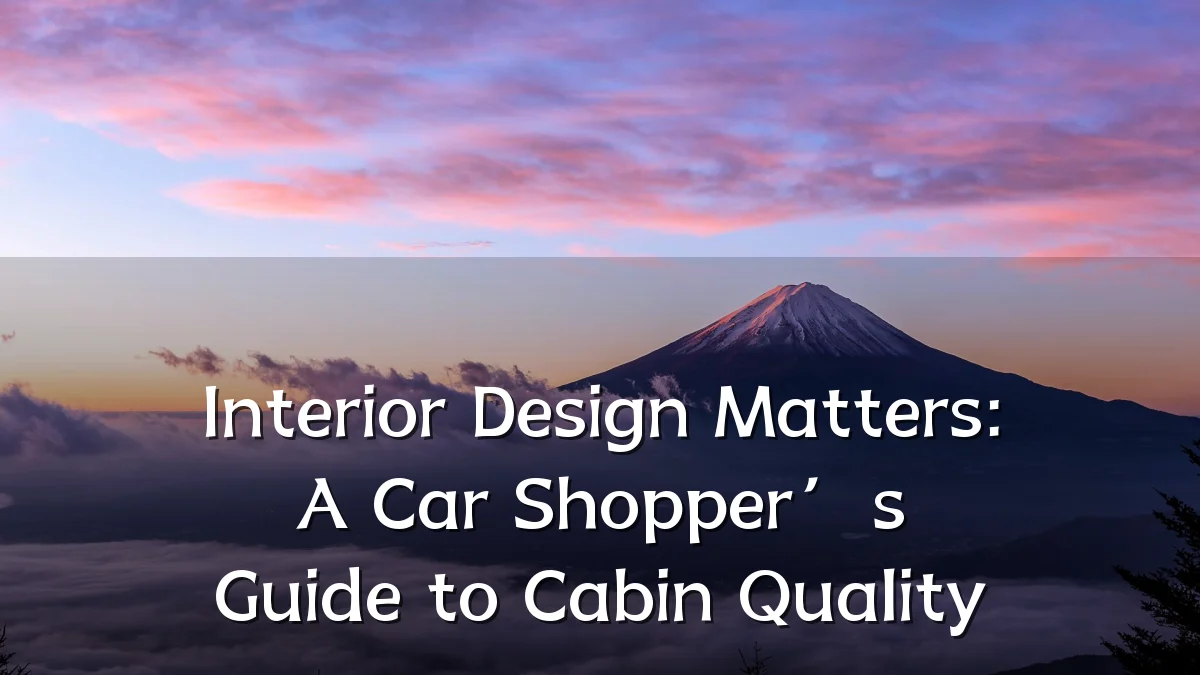 Interior Design Matters: A Car Shopper’s Guide to Cabin Quality