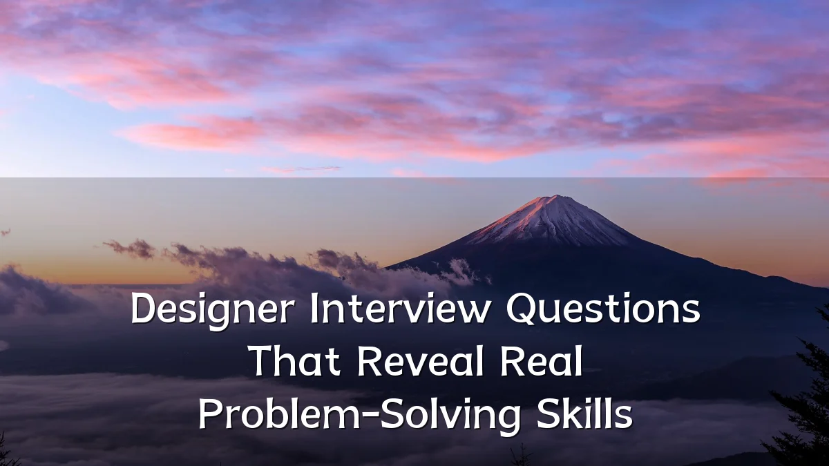 Designer Interview Questions That Reveal Real Problem-Solving Skills
